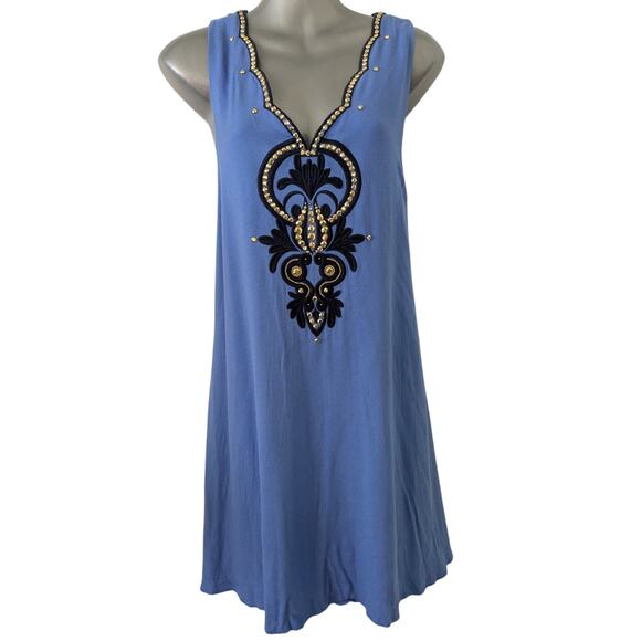 Lilly Pulitzer Sz. M OWEN Embroidery and Bead Embellished Trapeze Shift Dress - Picture 2 of 10